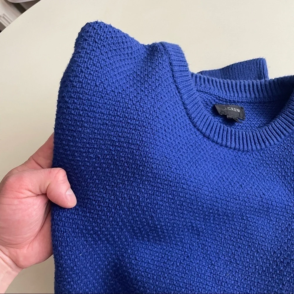 J. Crew Men’s Cotton Knit Crewneck Sweater Heavyweight Blue Size Medium